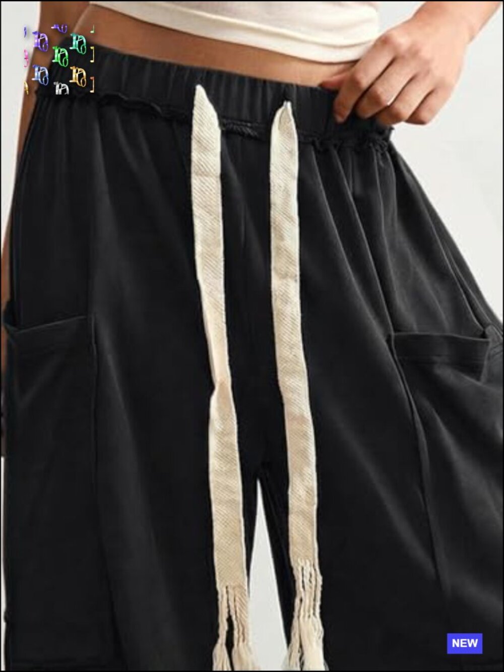 Baggy Sweatpants Drawstring Waist Jogger Pants with Pocket Wide Leg - Picture 6 of 7